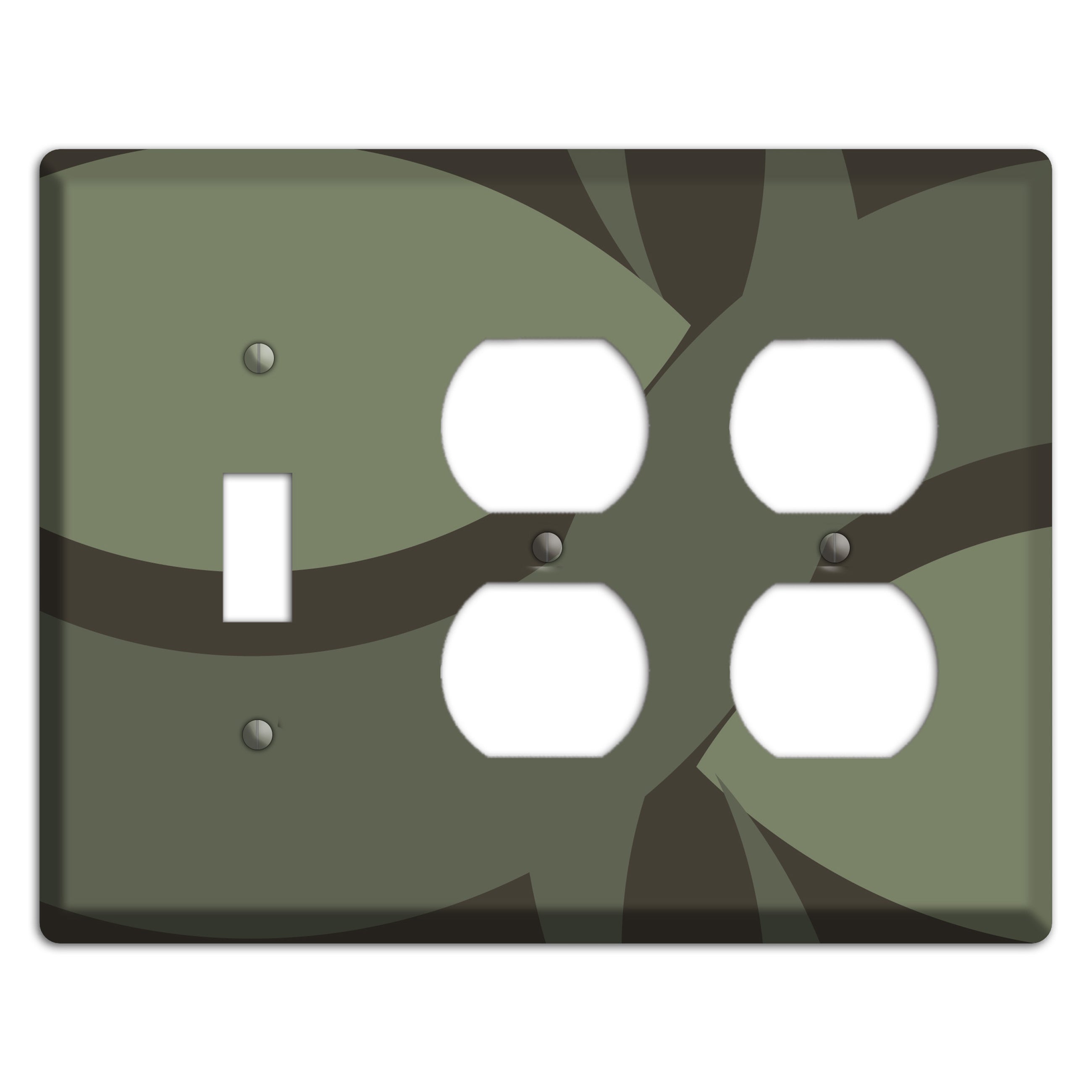 Olive Abstract Toggle / 2 Duplex Wallplate