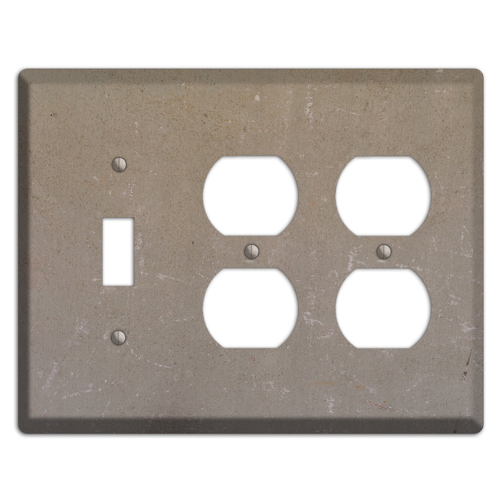 Old Concrete 6 Toggle / 2 Duplex Wallplate