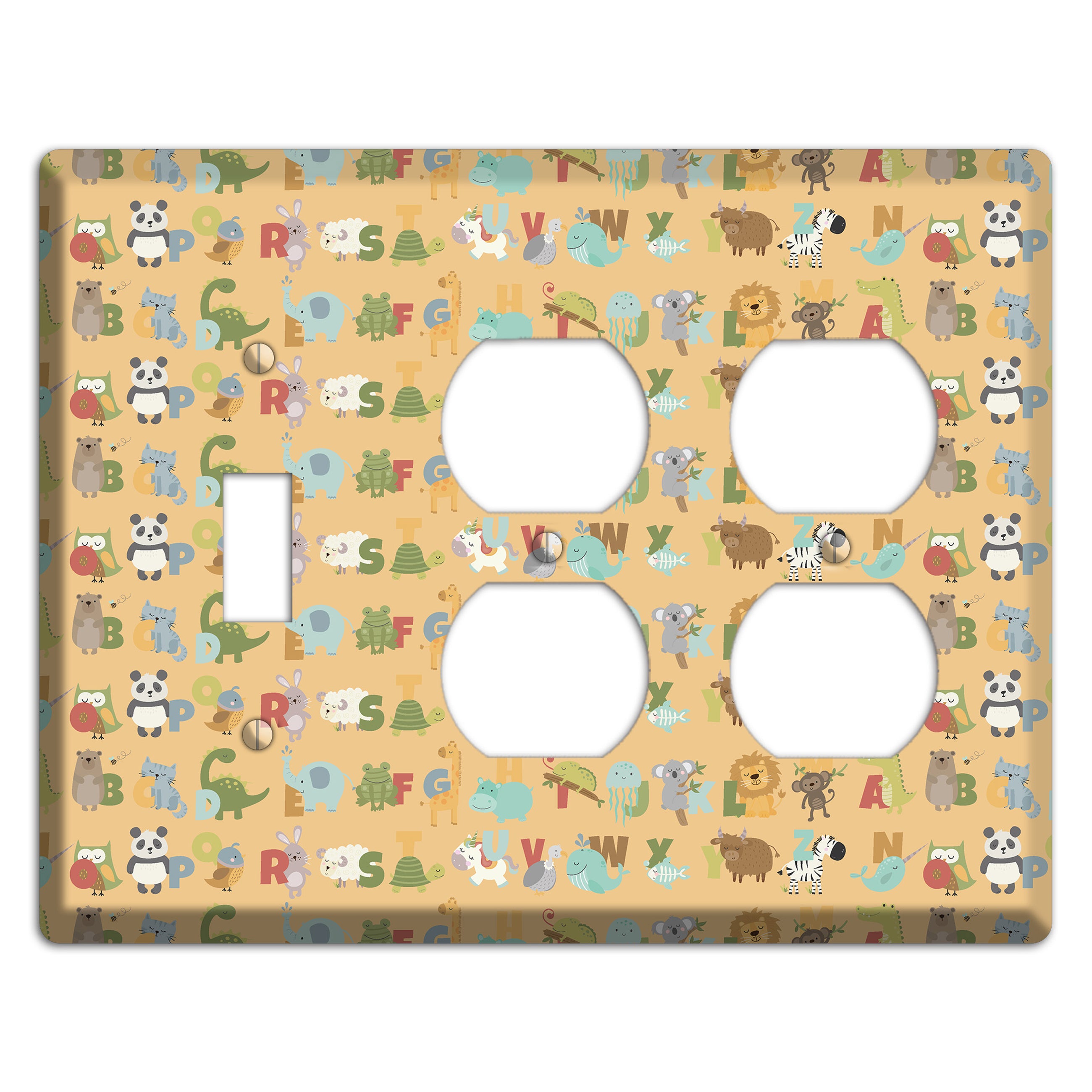 Animal Alphabet 1 Toggle / 2 Duplex Wallplate