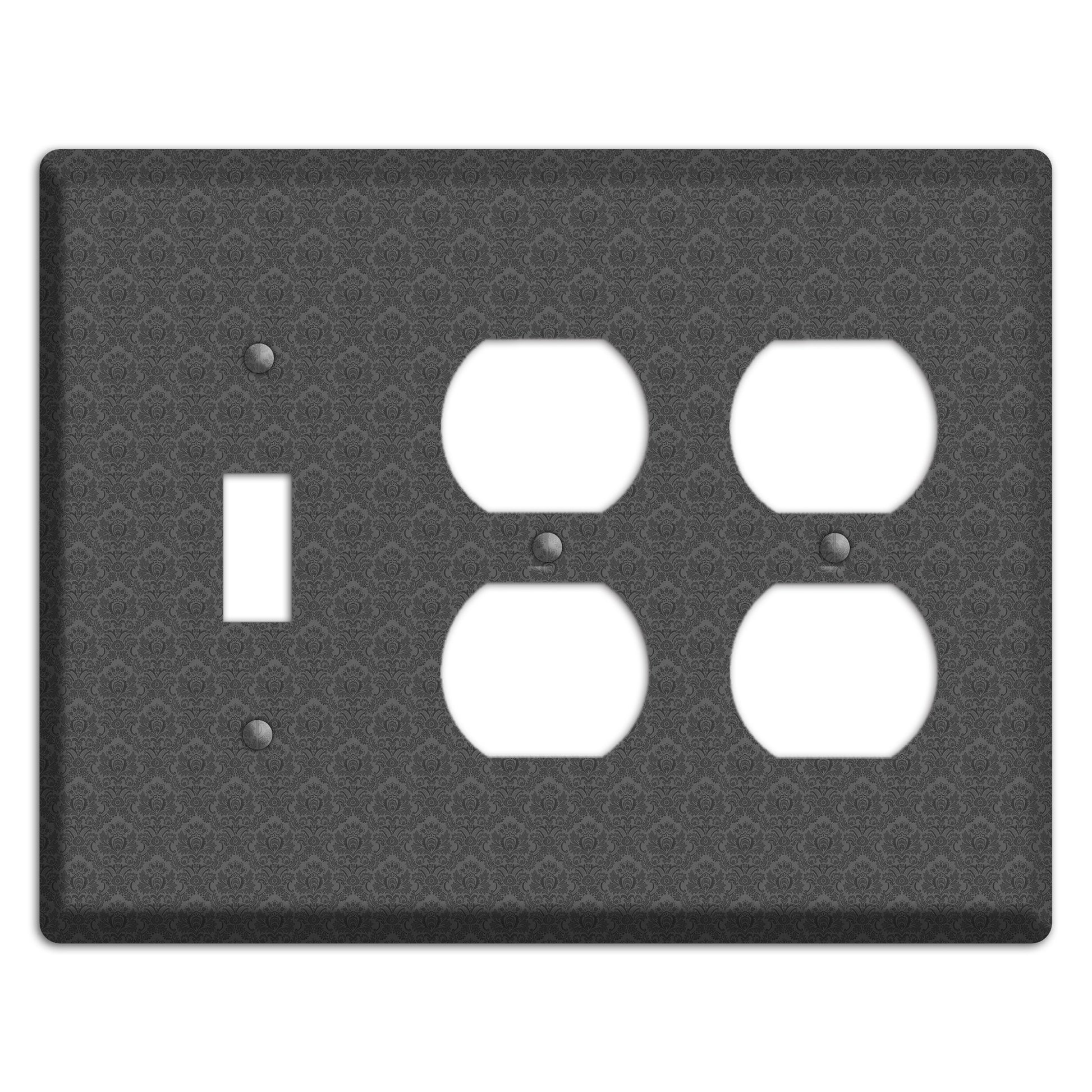 Dark Grey Cartouche Toggle / 2 Duplex Wallplate