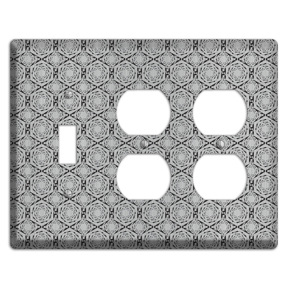 Overly Hexagon Rotation Stainless Steel Toggle / 2 Duplex Wallplate