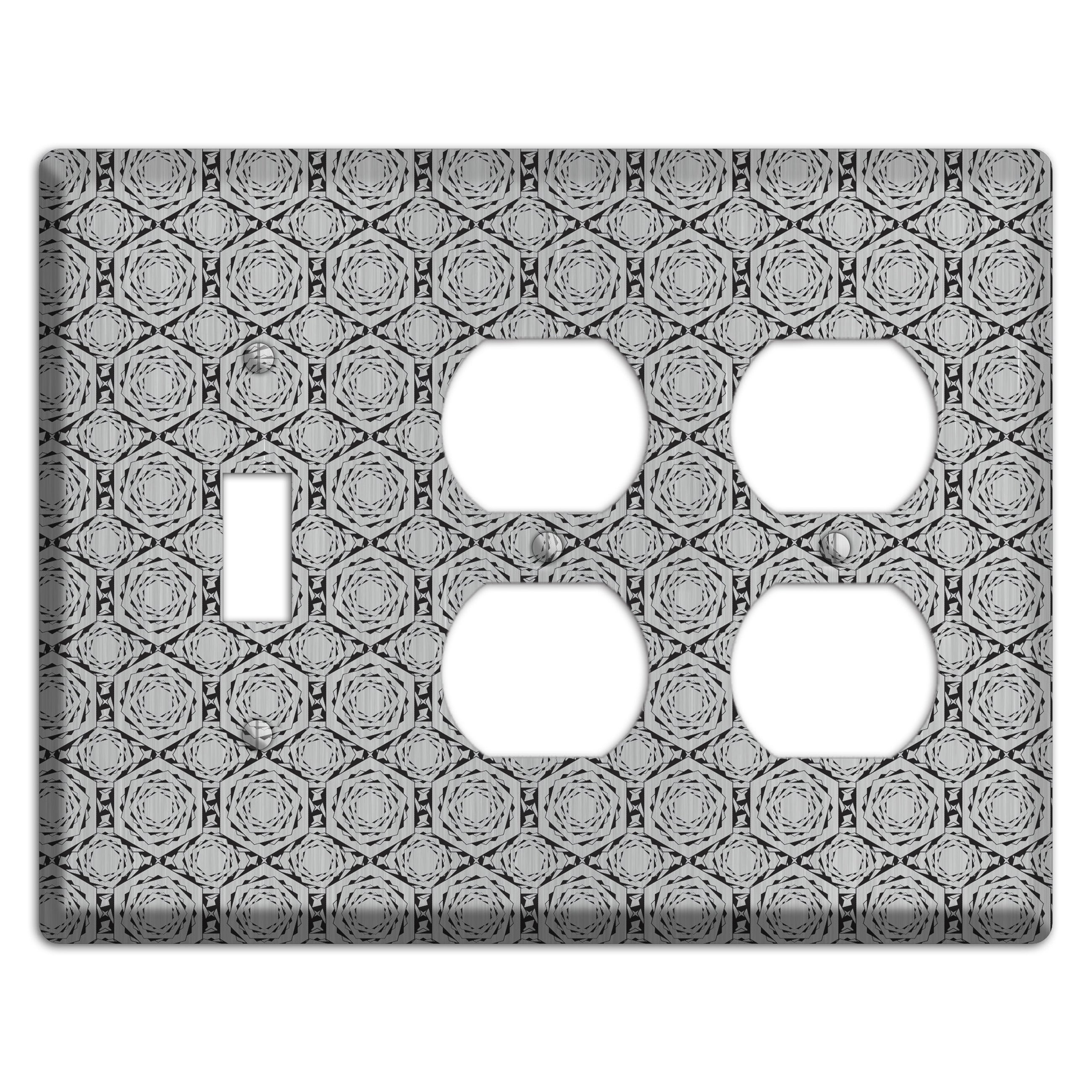 Overly Hexagon Rotation  Stainless Toggle / 2 Duplex Wallplate