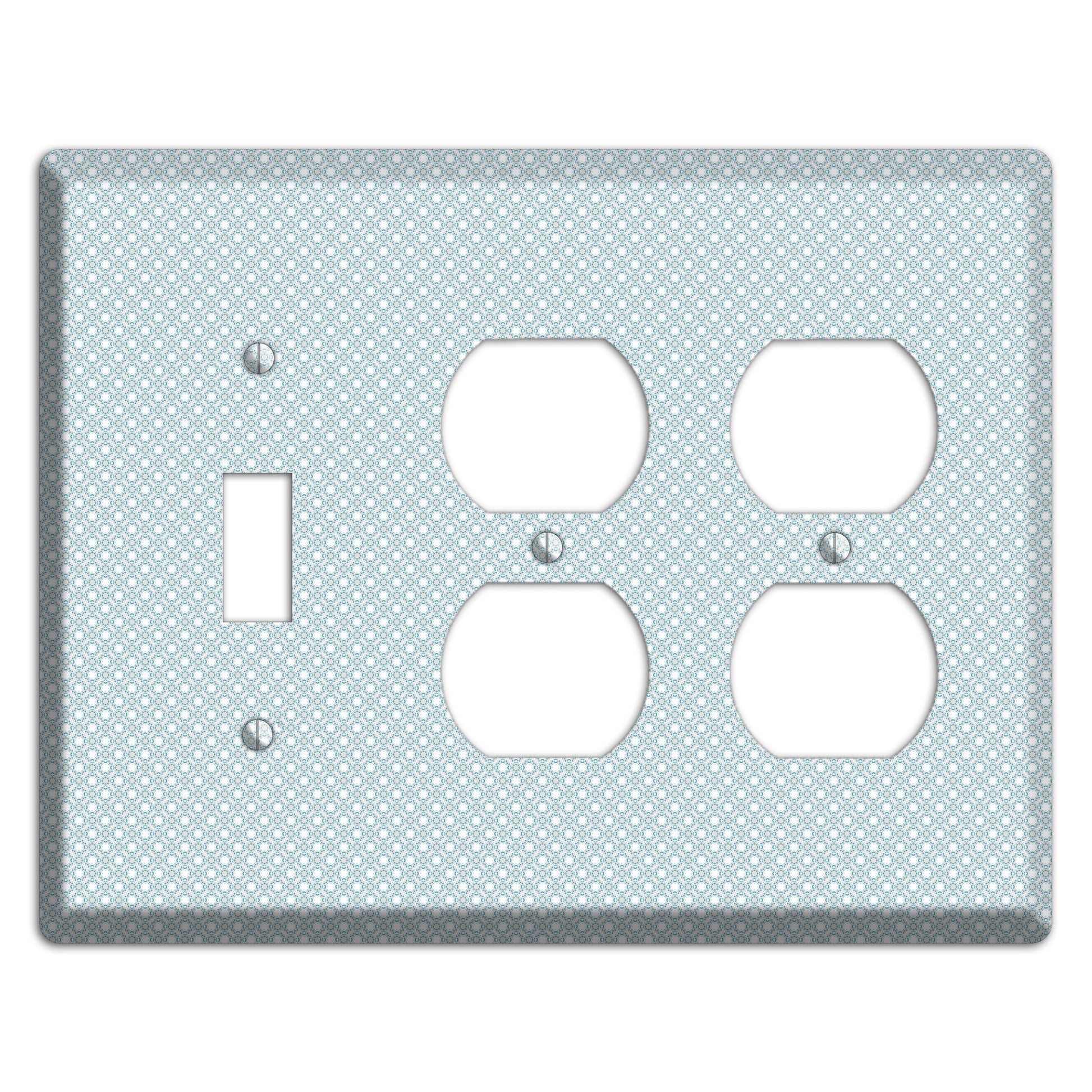 Light Blue Geometric Toggle / 2 Duplex Wallplate