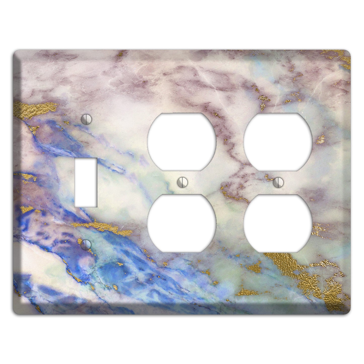 Indigo Marble Toggle / 2 Duplex Wallplate