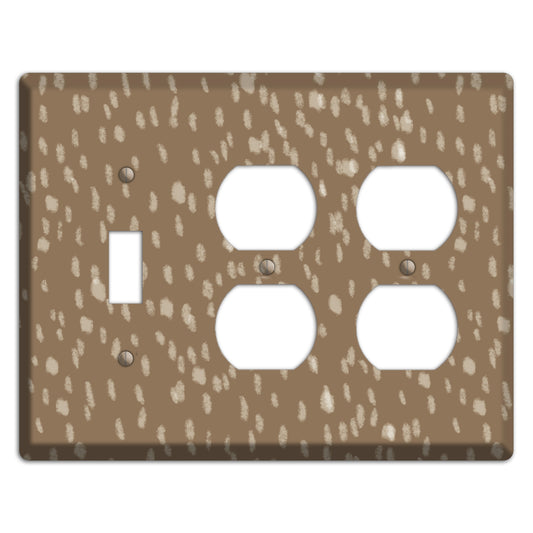 Brown and White Speckle Toggle / 2 Duplex Wallplate