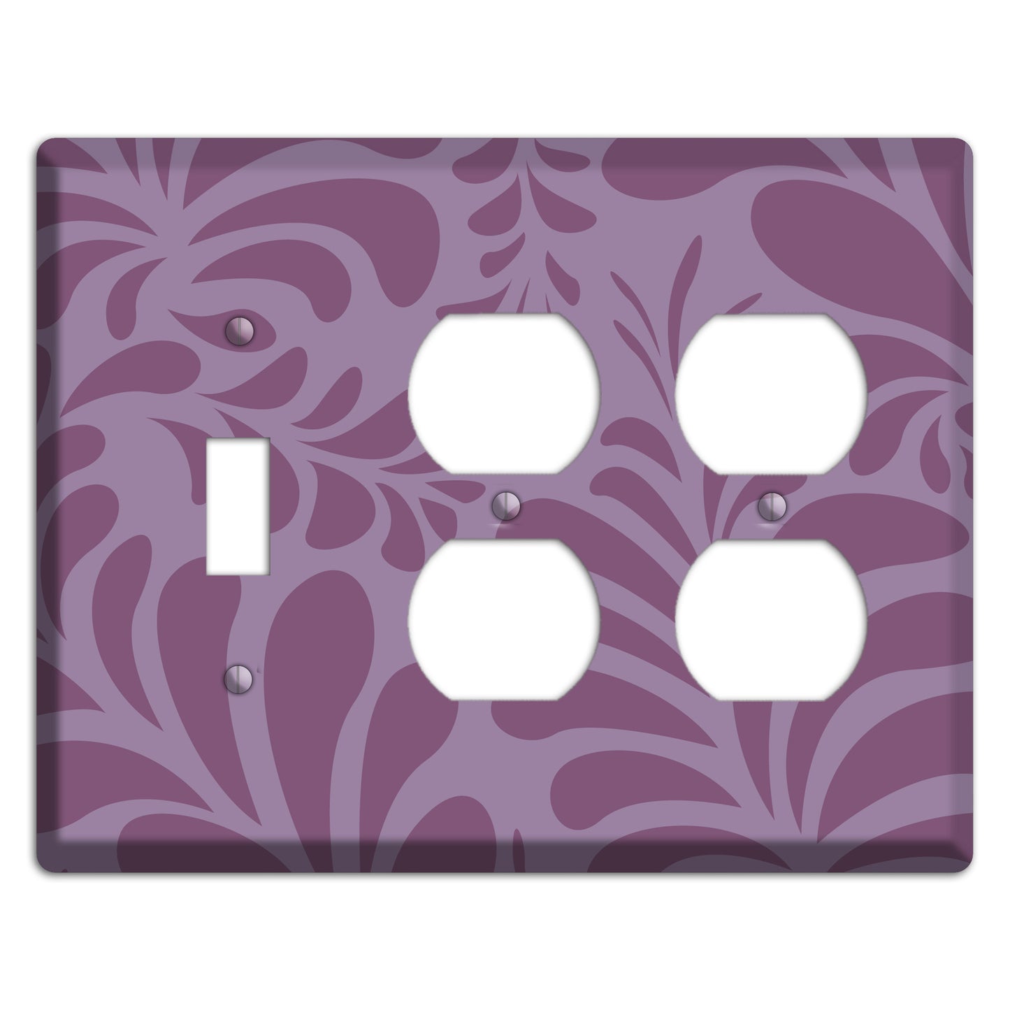 Purple Herati Toggle / 2 Duplex Wallplate