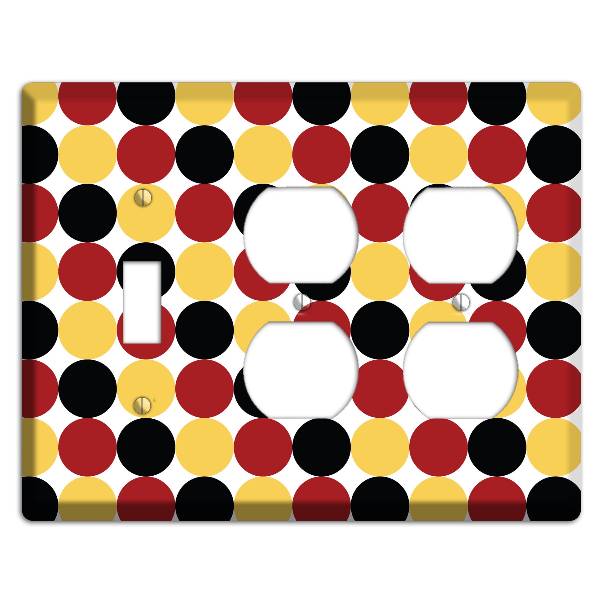 Burgundy Multi Angled Stripes 2 Toggle / 2 Duplex Wallplate