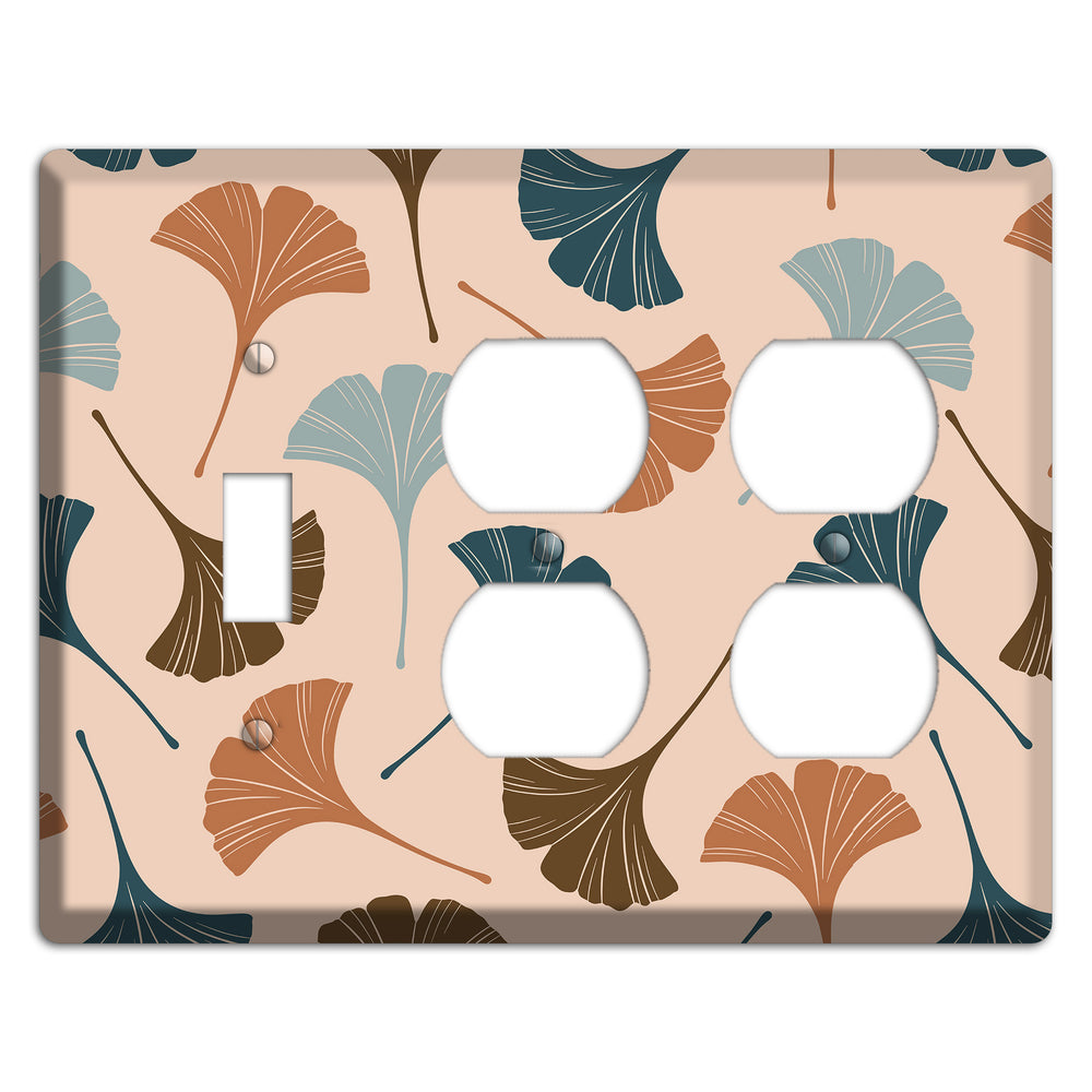 Blush Ginkgo Leaves Toggle / 2 Duplex Wallplate