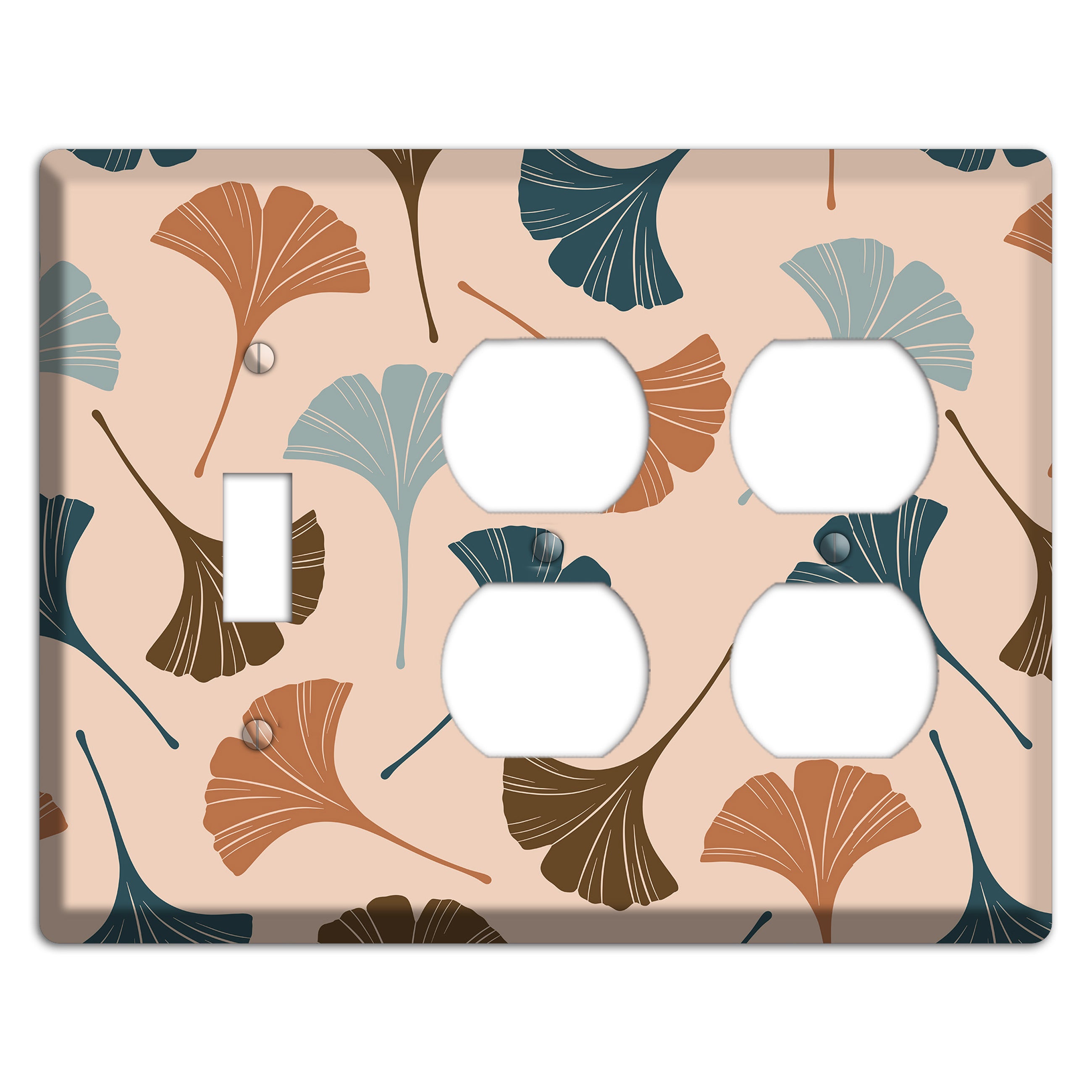 Blush Ginkgo Leaves Toggle / 2 Duplex Wallplate
