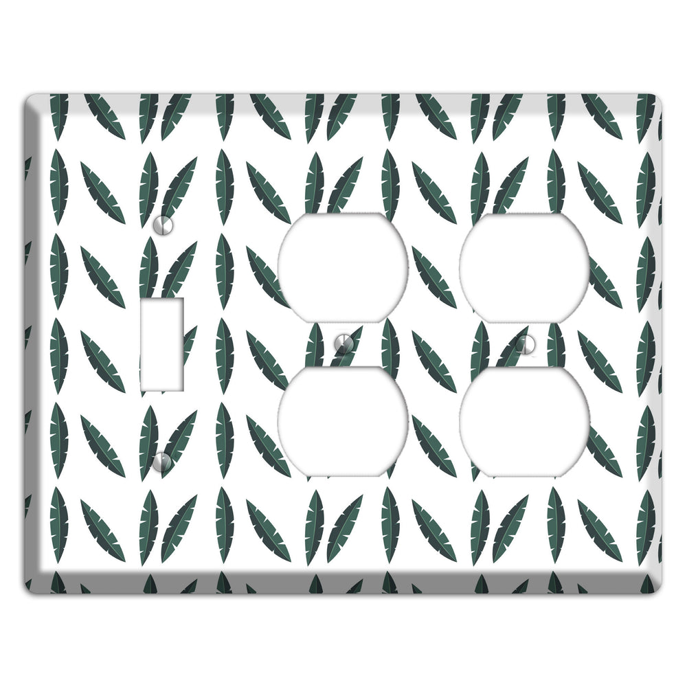 Leaves Style HH Toggle / 2 Duplex Wallplate