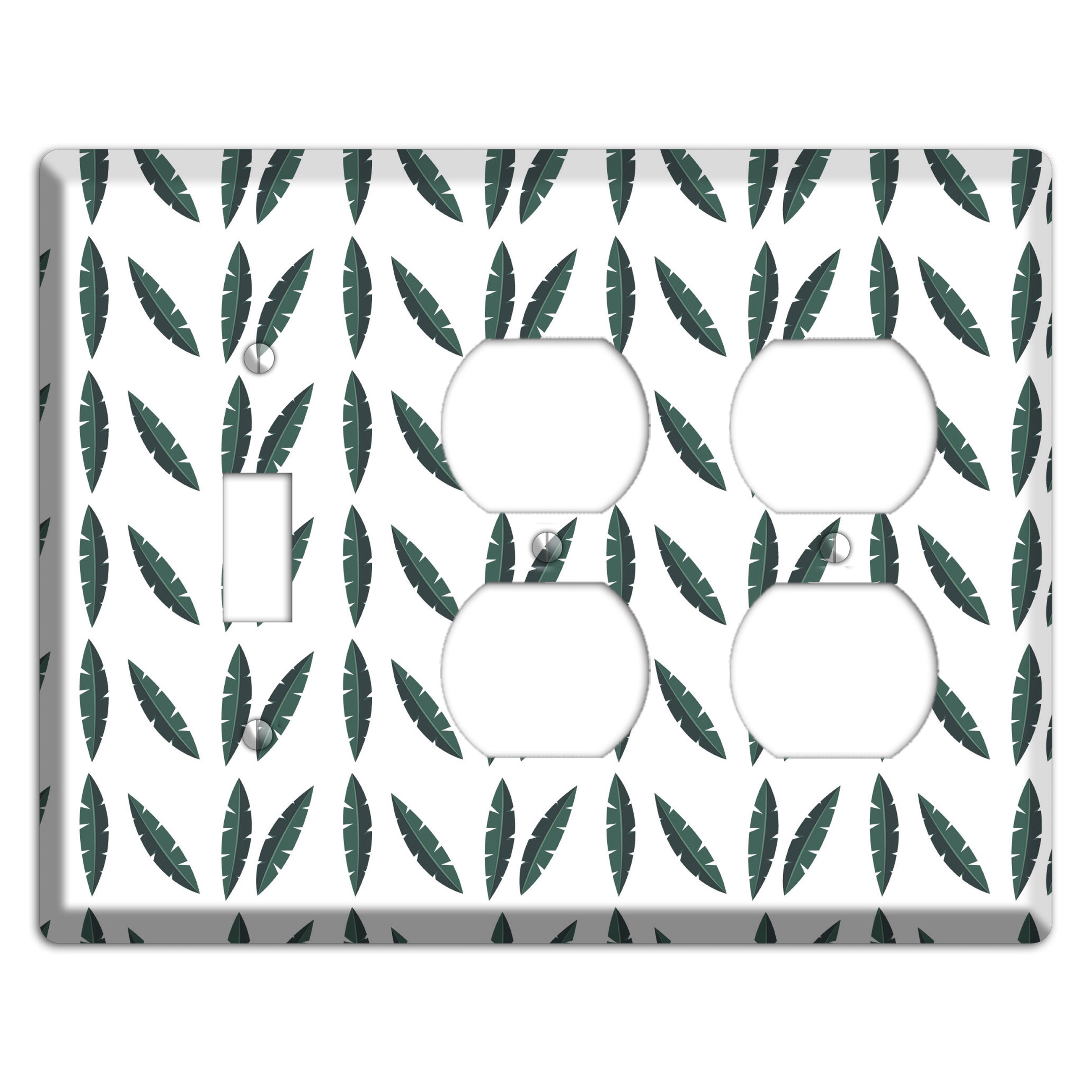 Leaves Style HH Toggle / 2 Duplex Wallplate