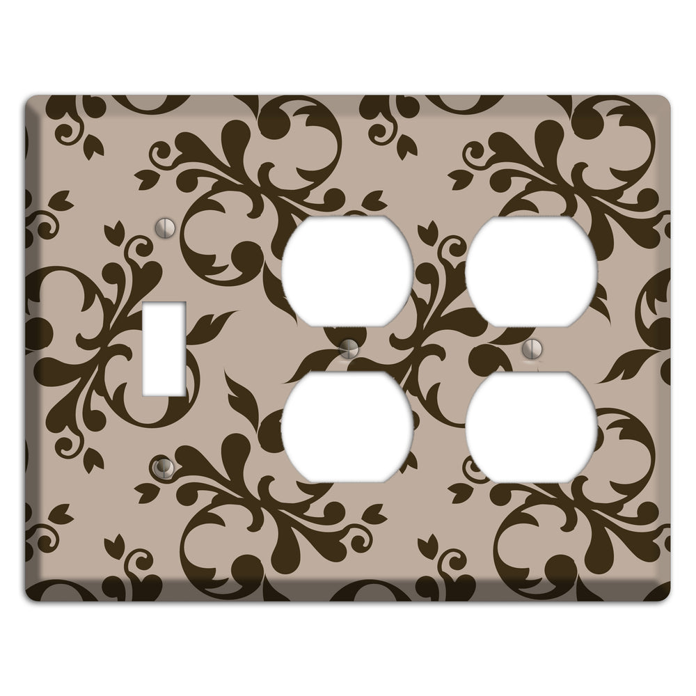 Beige Victorian Toile Toggle / 2 Duplex Wallplate