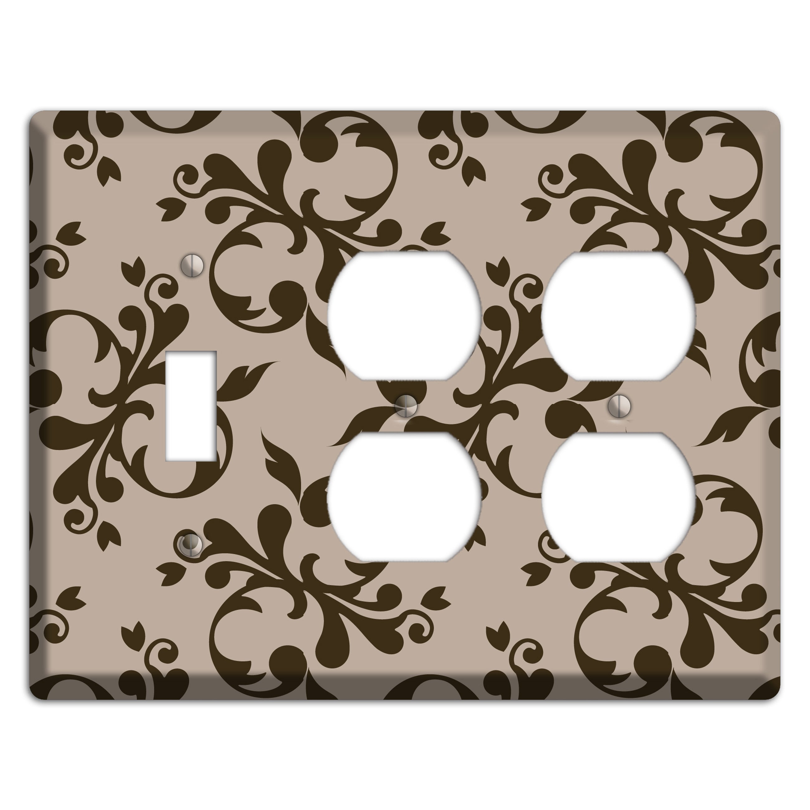 Beige Victorian Toile Toggle / 2 Duplex Wallplate