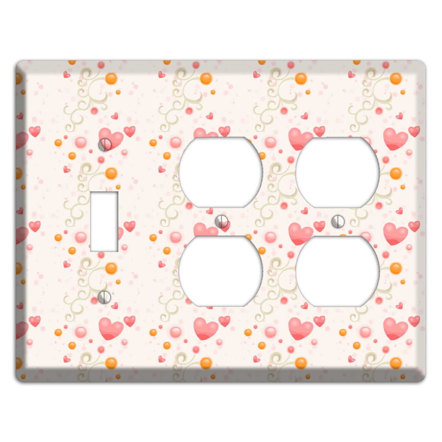 Bubbly Hearts Toggle / 2 Duplex Wallplate