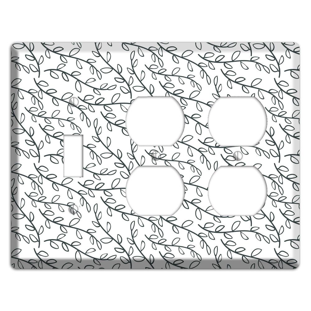 Leaves Style O Toggle / 2 Duplex Wallplate