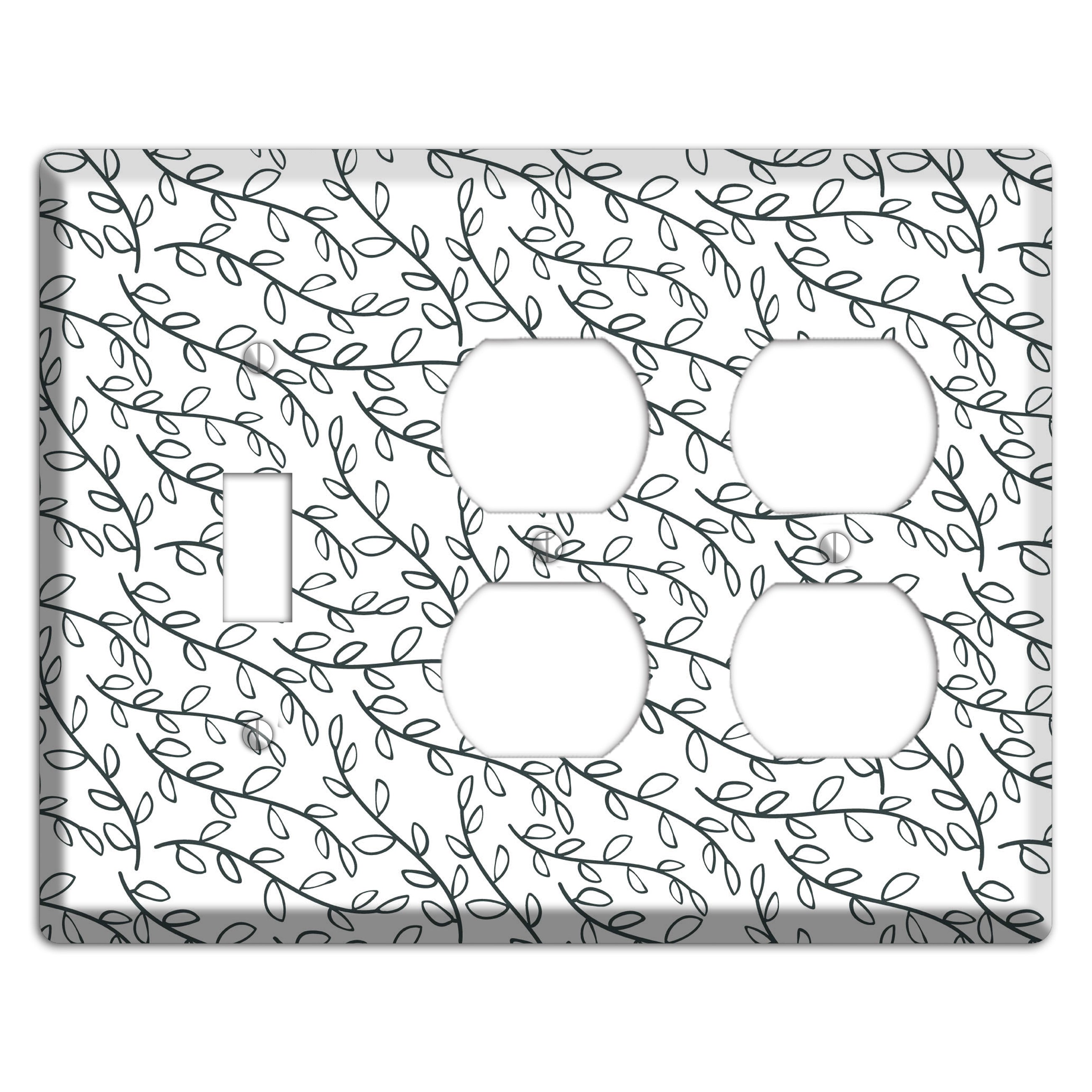 Leaves Style O Toggle / 2 Duplex Wallplate
