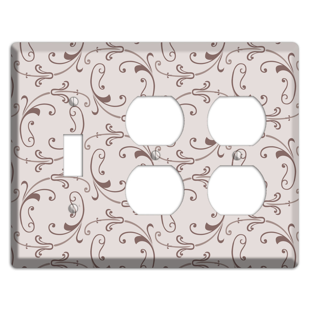 Mauve Victorian Sprig Toggle / 2 Duplex Wallplate