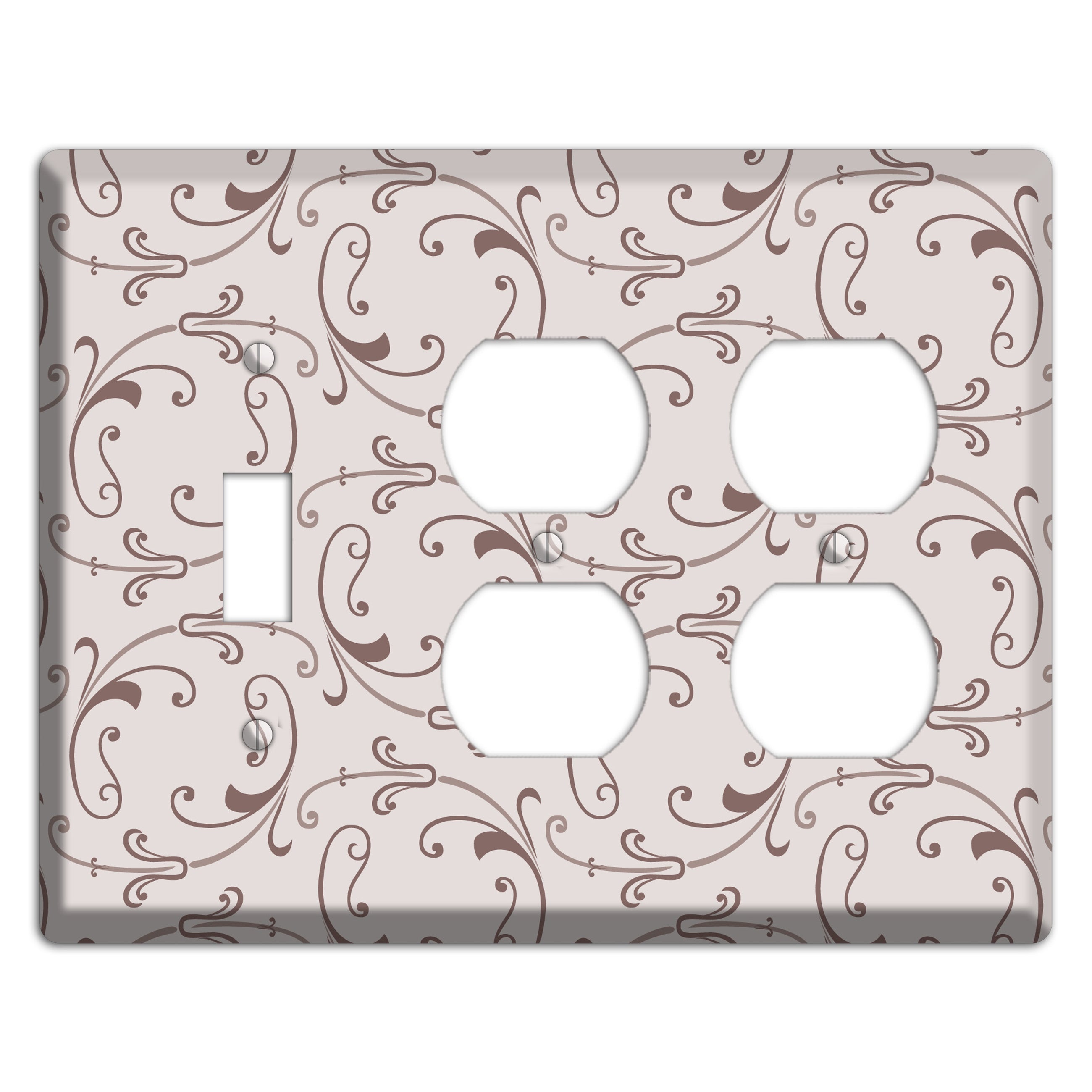 Mauve Victorian Sprig Toggle / 2 Duplex Wallplate