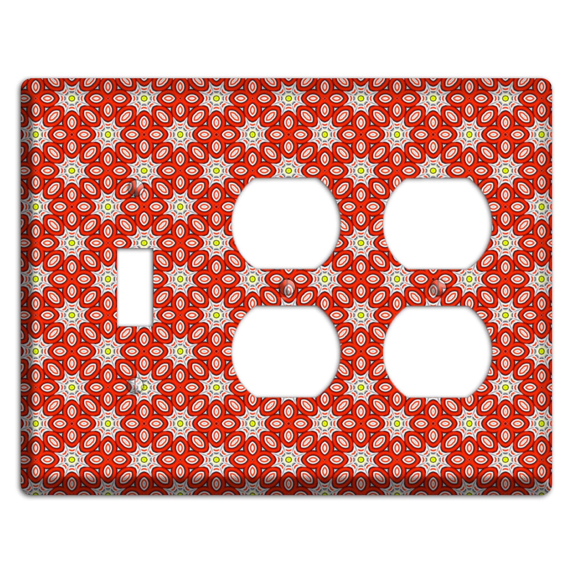 Red Foulard 2 Toggle / 2 Duplex Wallplate