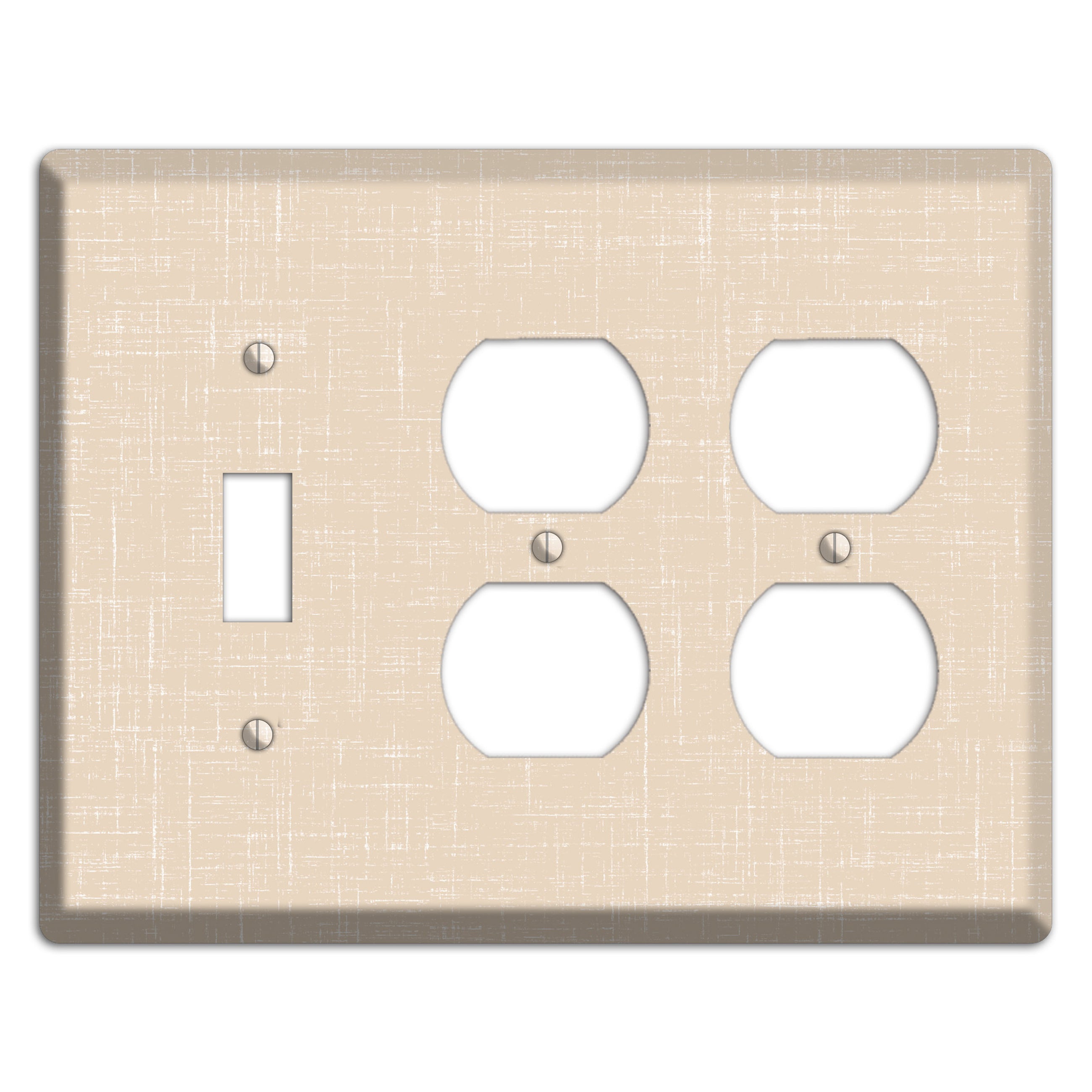Double Spanish White Neutral Texture Toggle / 2 Duplex Wallplate