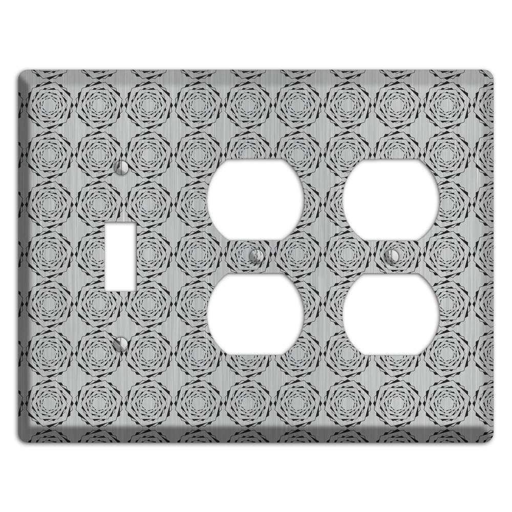 Hexagon Rotation Stainless Steel Toggle / 2 Duplex Wallplate