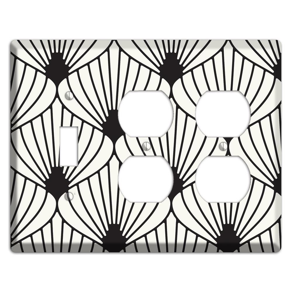 Black Deco Fans Toggle / 2 Duplex Wallplate