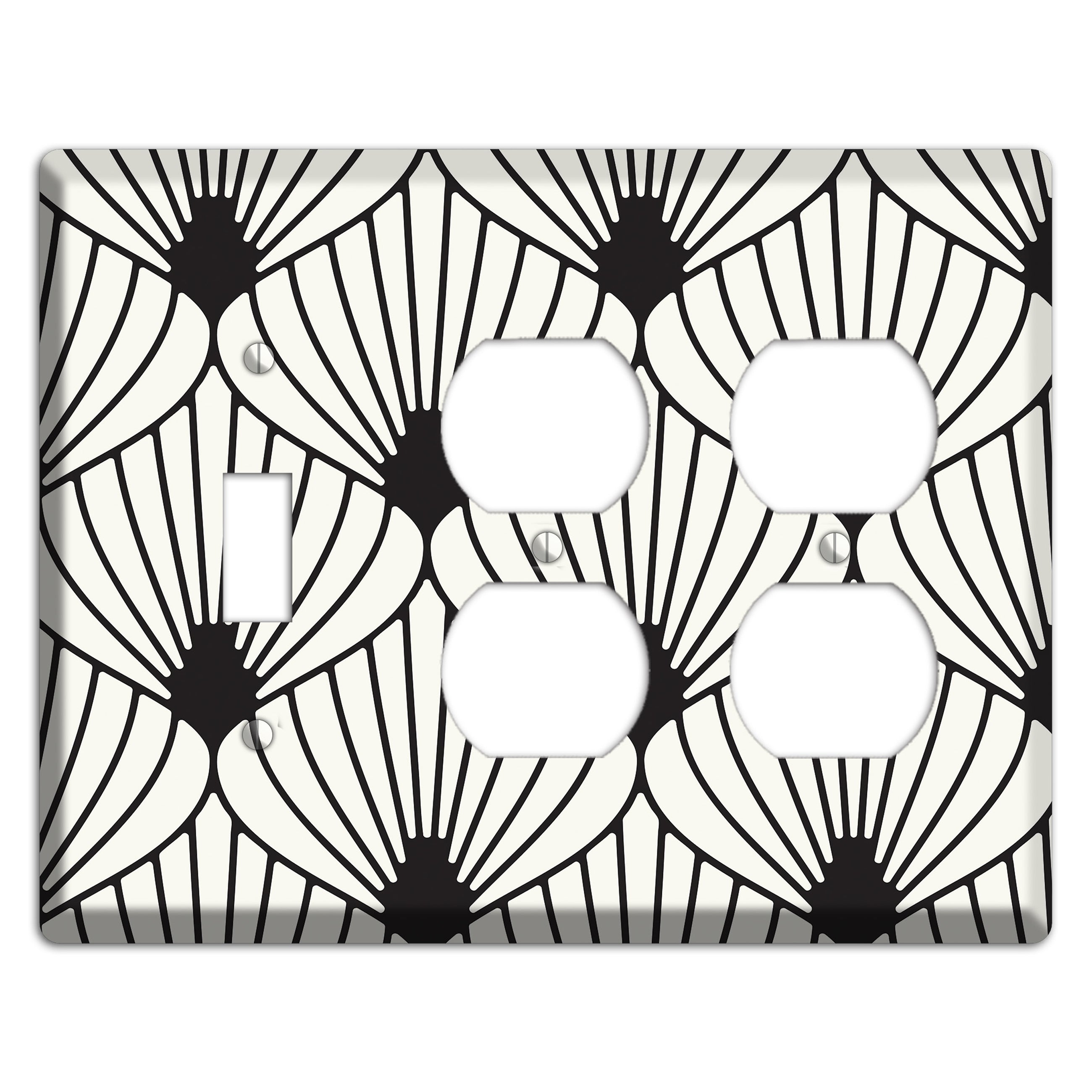 Black Deco Fans Toggle / 2 Duplex Wallplate