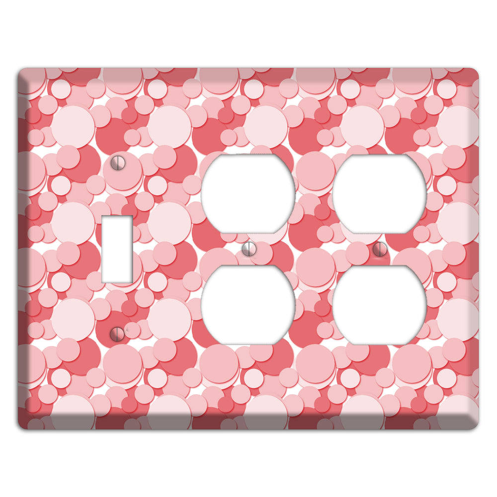 Multi Pink Bubble Dots Toggle / 2 Duplex Wallplate