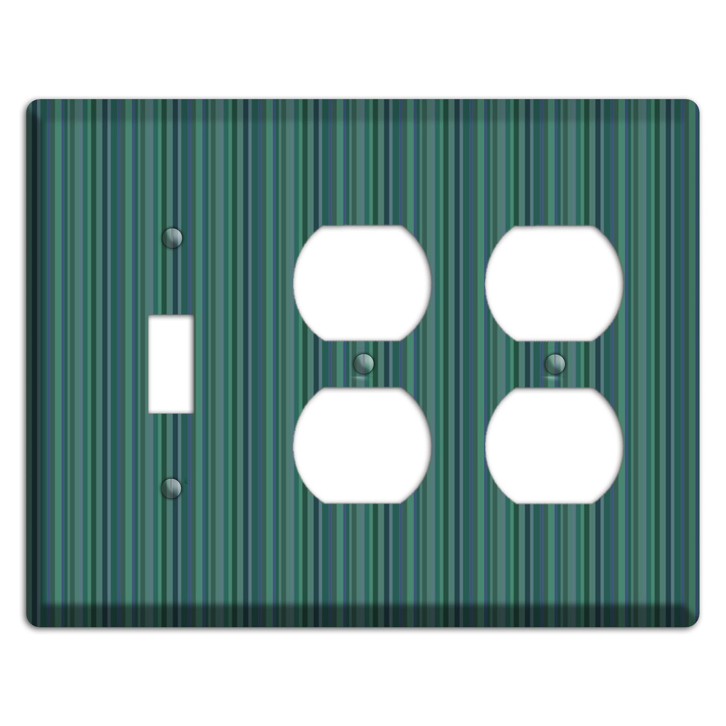 Multi Jade Vertical Stripes Toggle / 2 Duplex Wallplate