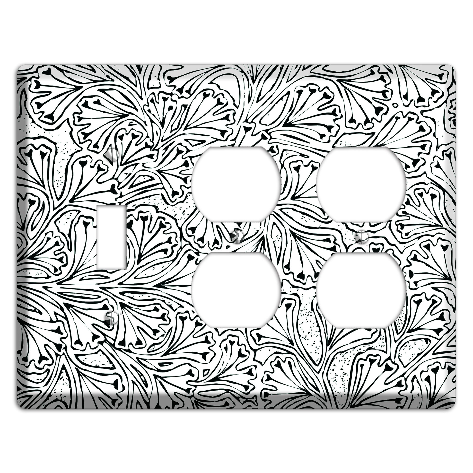 Deco Olive Interlocking Floral Toggle / 2 Duplex Wallplate