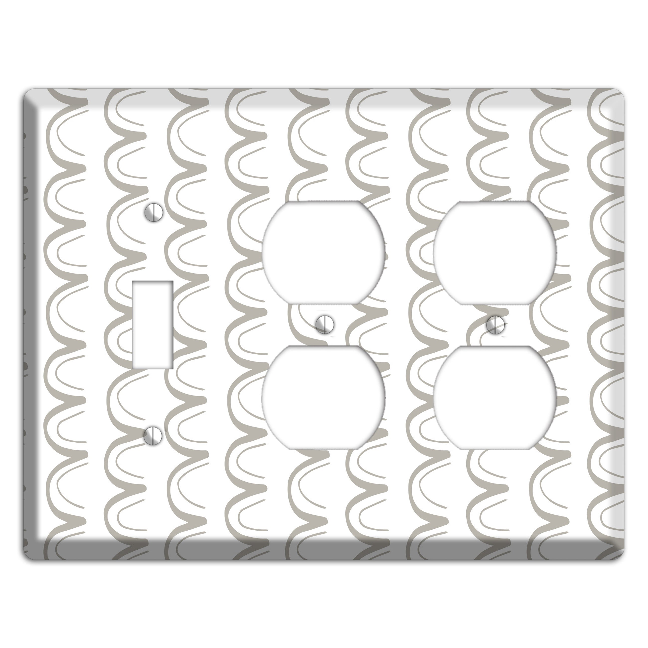 Simple Scandanavian Style T Toggle / 2 Duplex Wallplate