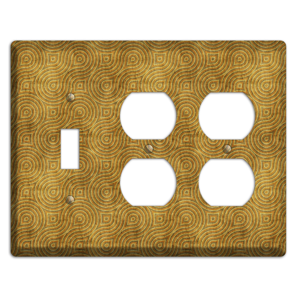 Mustard Swirl Toggle / 2 Duplex Wallplate