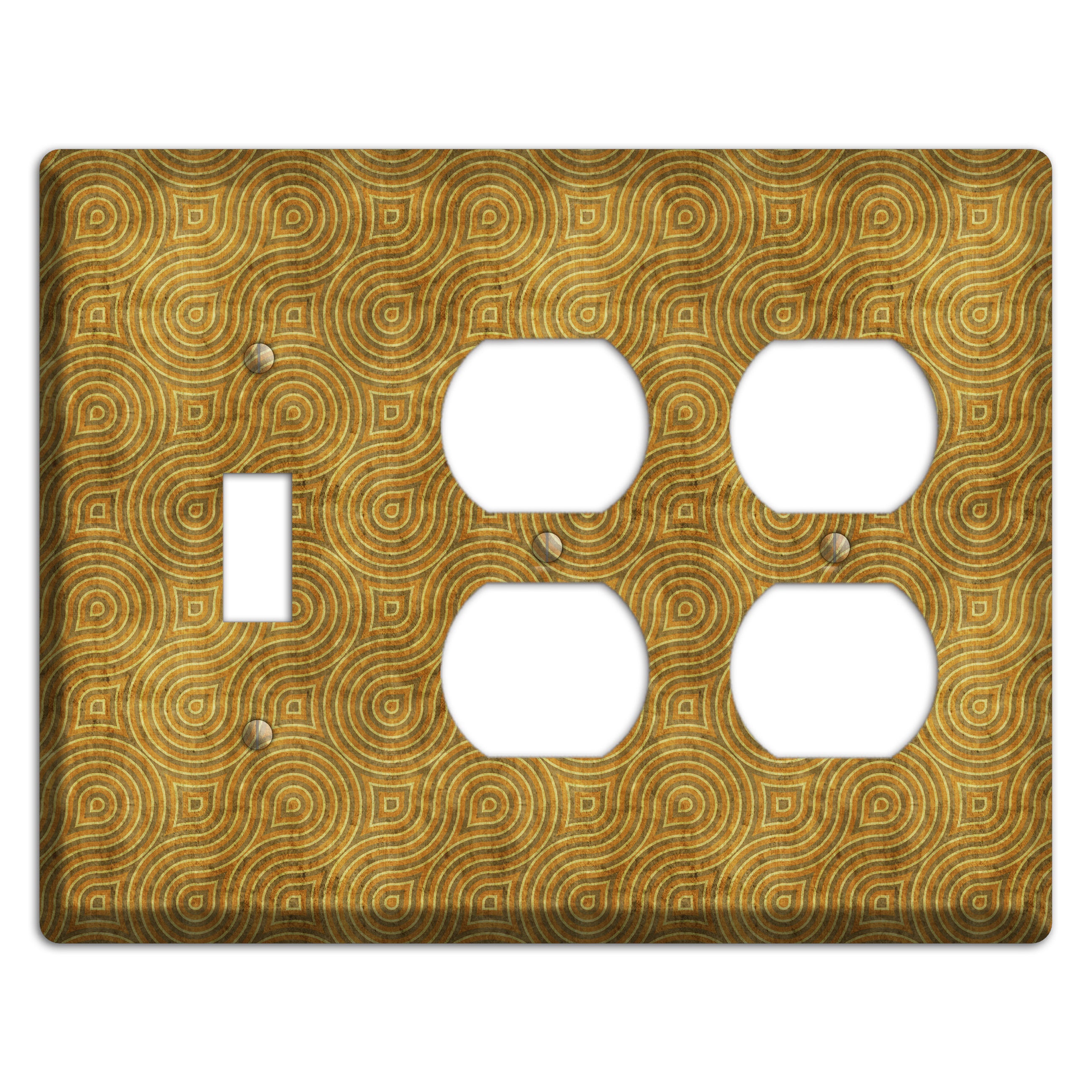 Mustard Swirl Toggle / 2 Duplex Wallplate