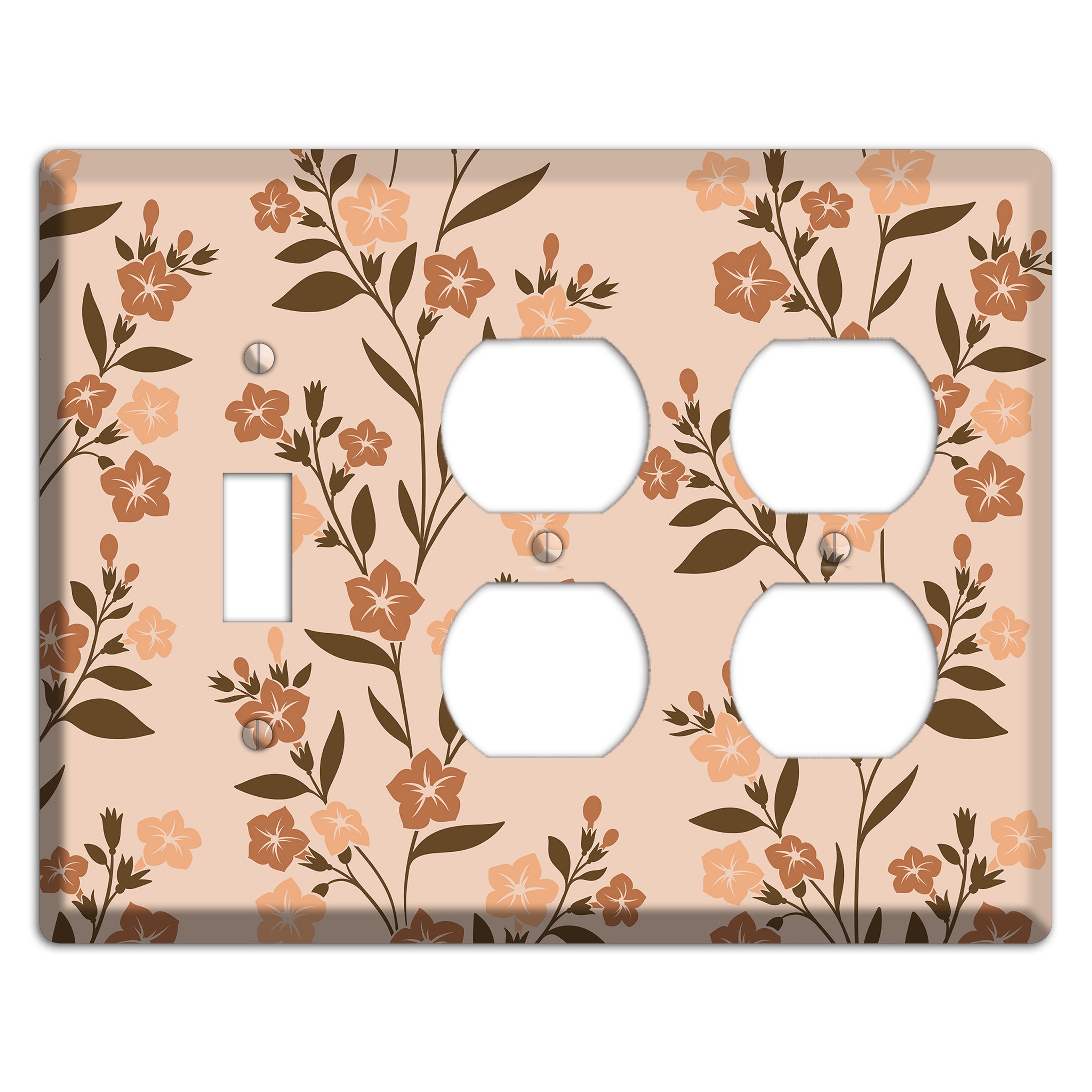 Spring Floral 2 Toggle / 2 Duplex Wallplate