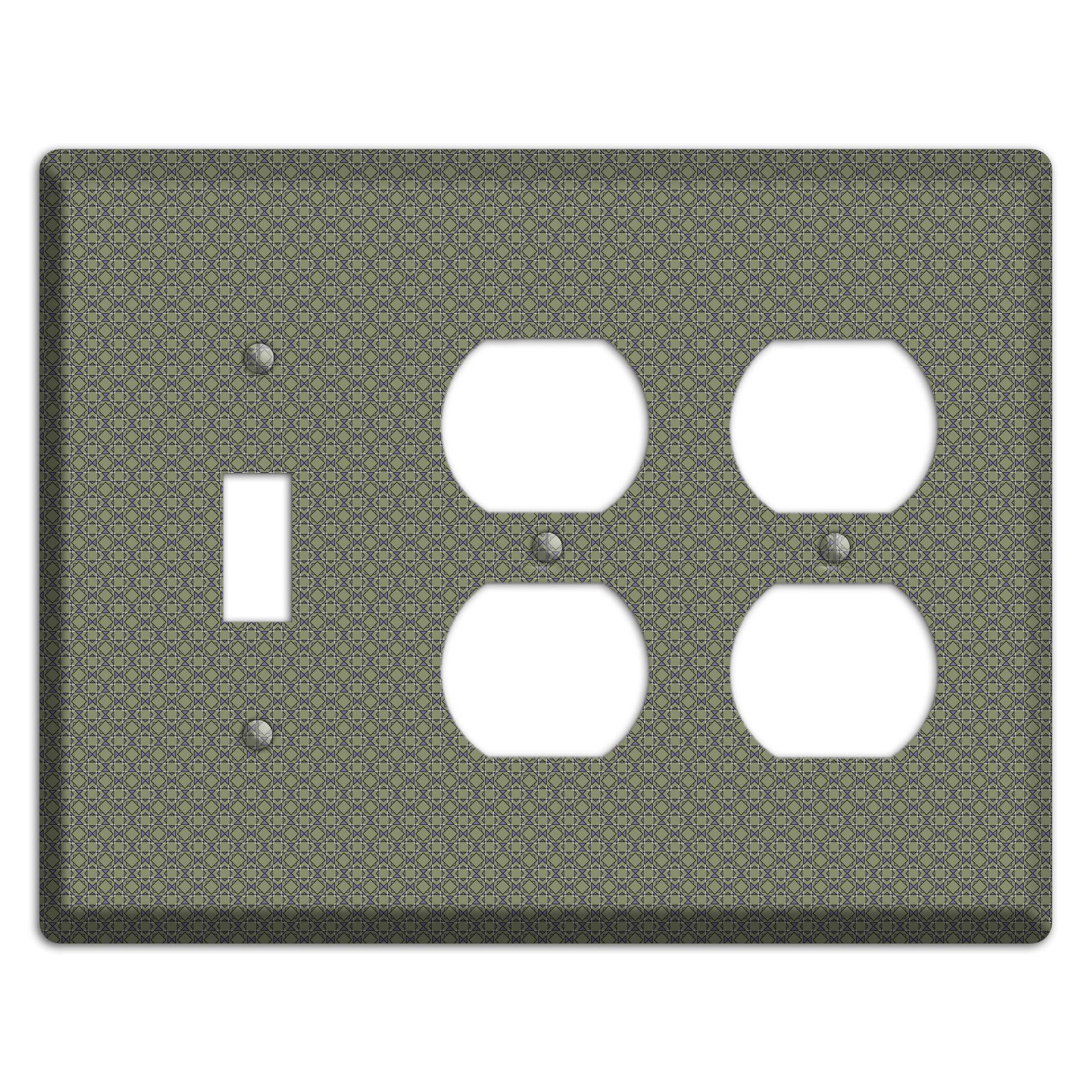 Multi Olive Foulard Toggle / 2 Duplex Wallplate