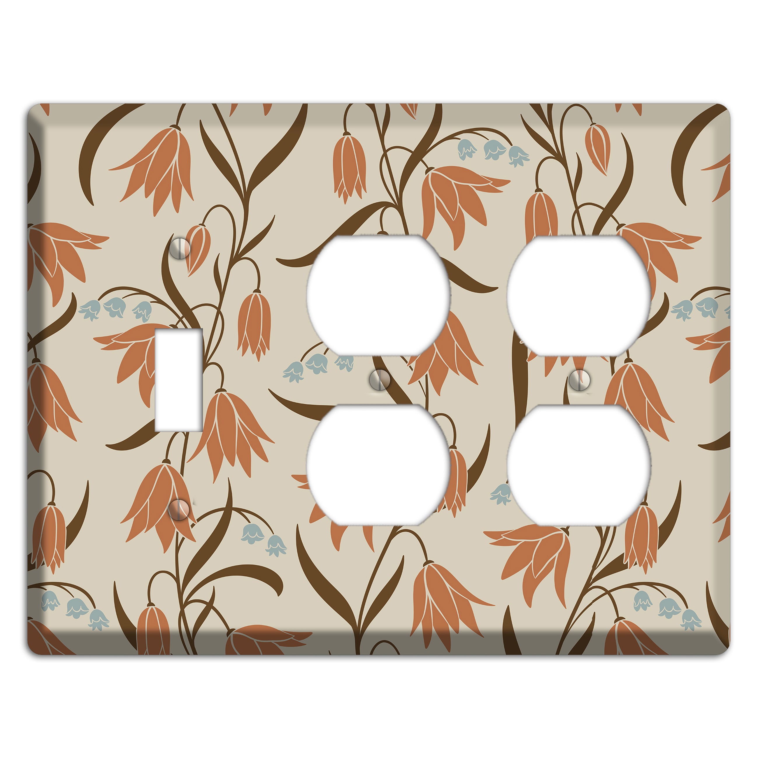 Spring Floral 1 Toggle / 2 Duplex Wallplate