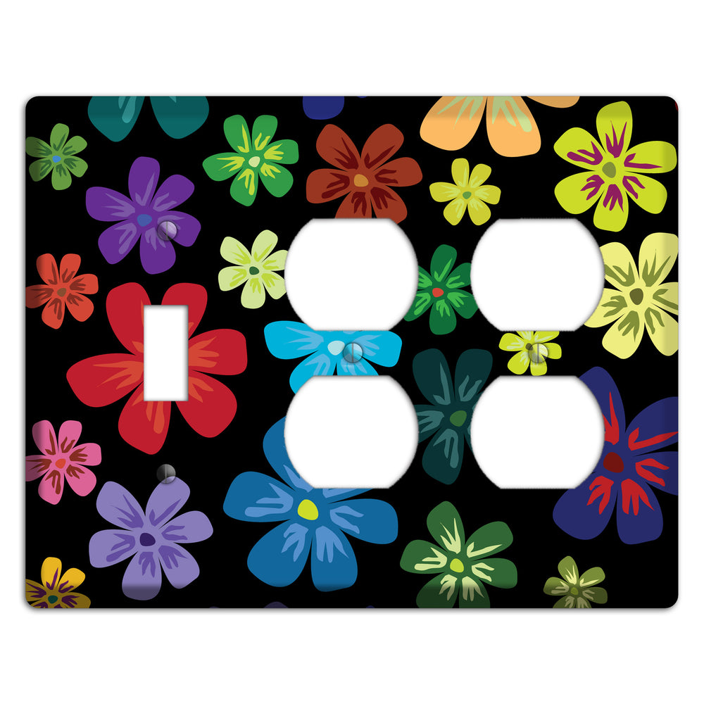 Green Flowers Toggle / 2 Duplex Wallplate