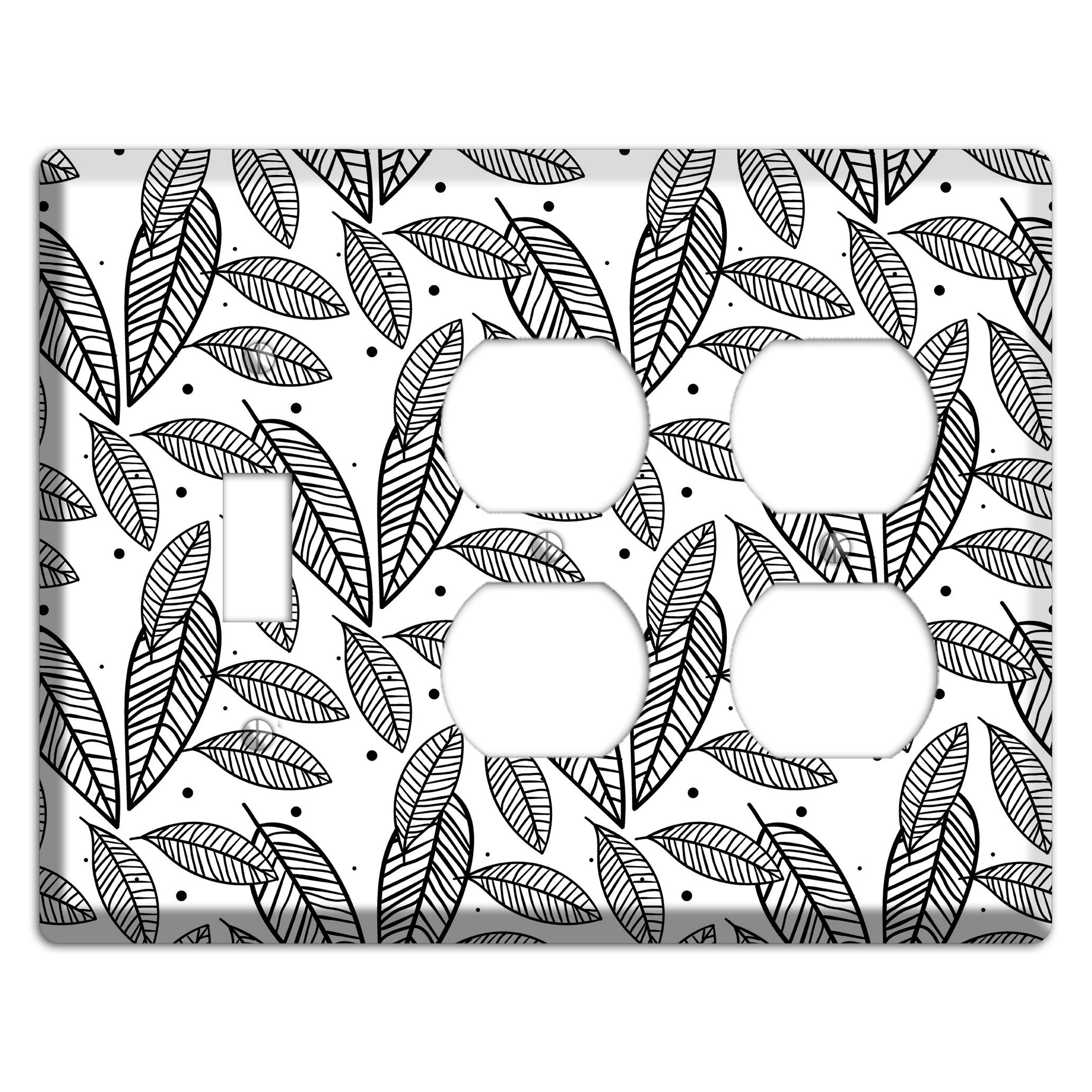 Leaves Style H Toggle / 2 Duplex Wallplate