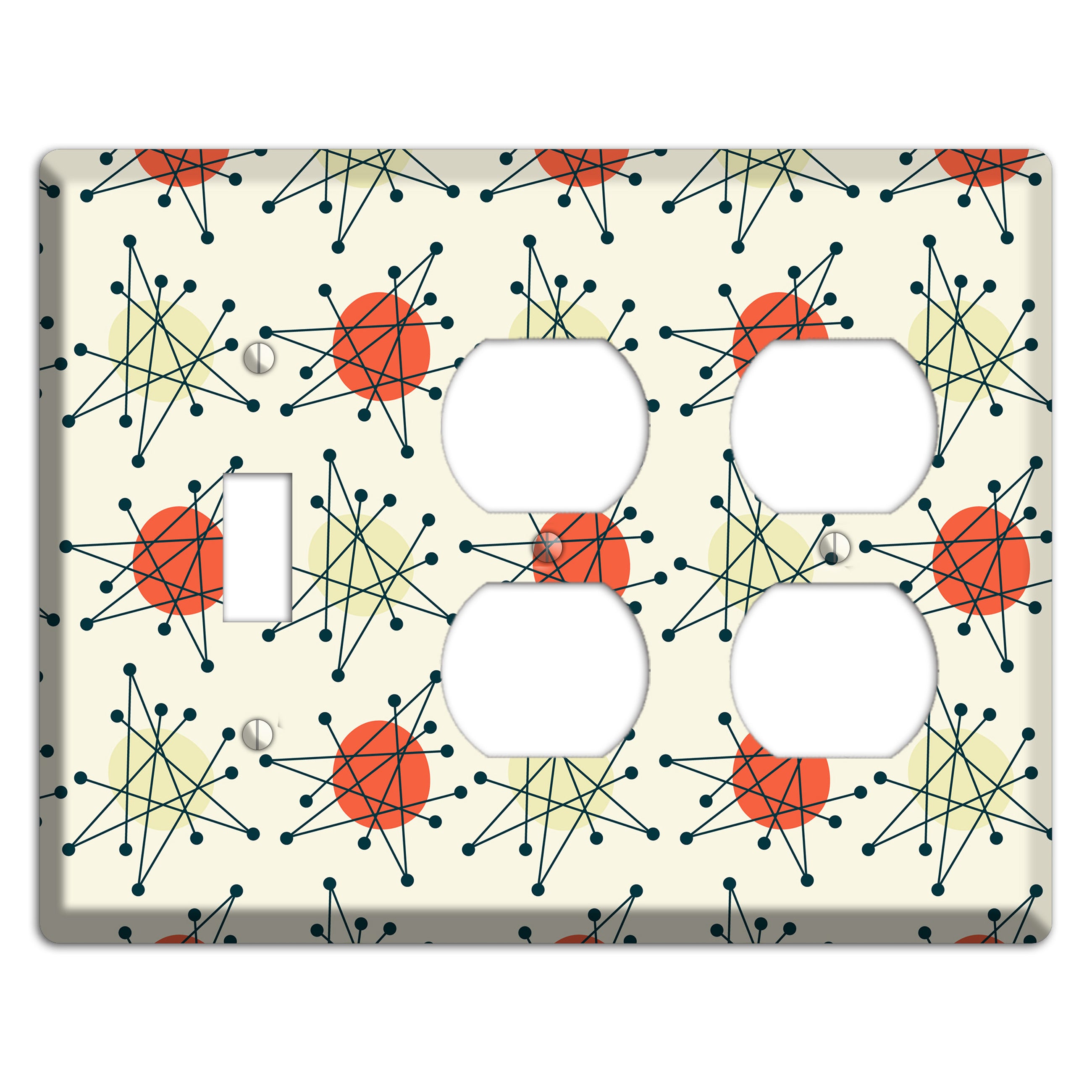 Atomic Star Burst Toggle / 2 Duplex Wallplate