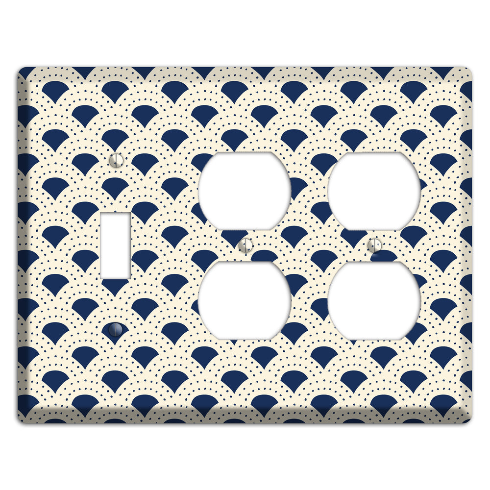 Navy Confetti Fan Toggle / 2 Duplex Wallplate