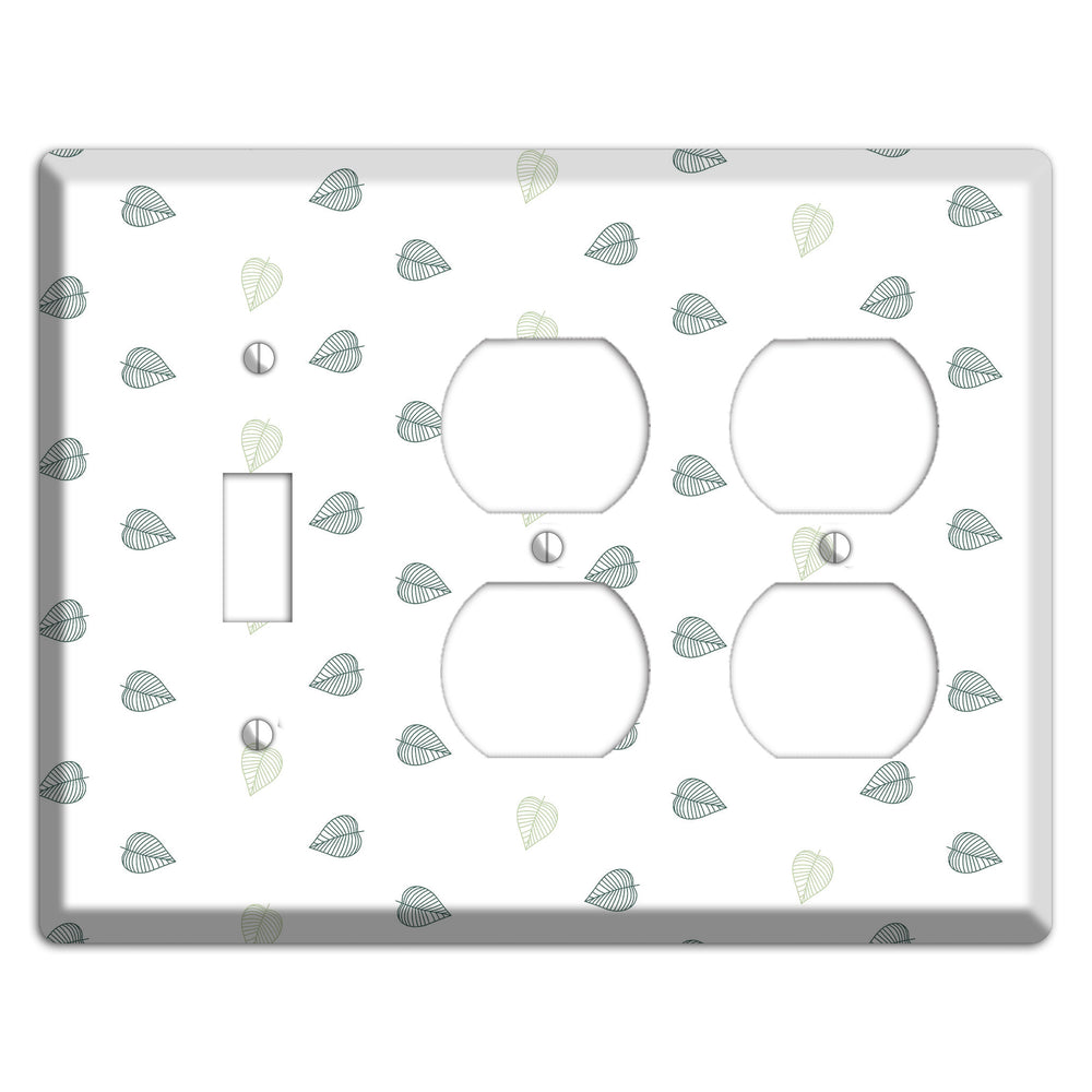 Leaves Style BB Toggle / 2 Duplex Wallplate