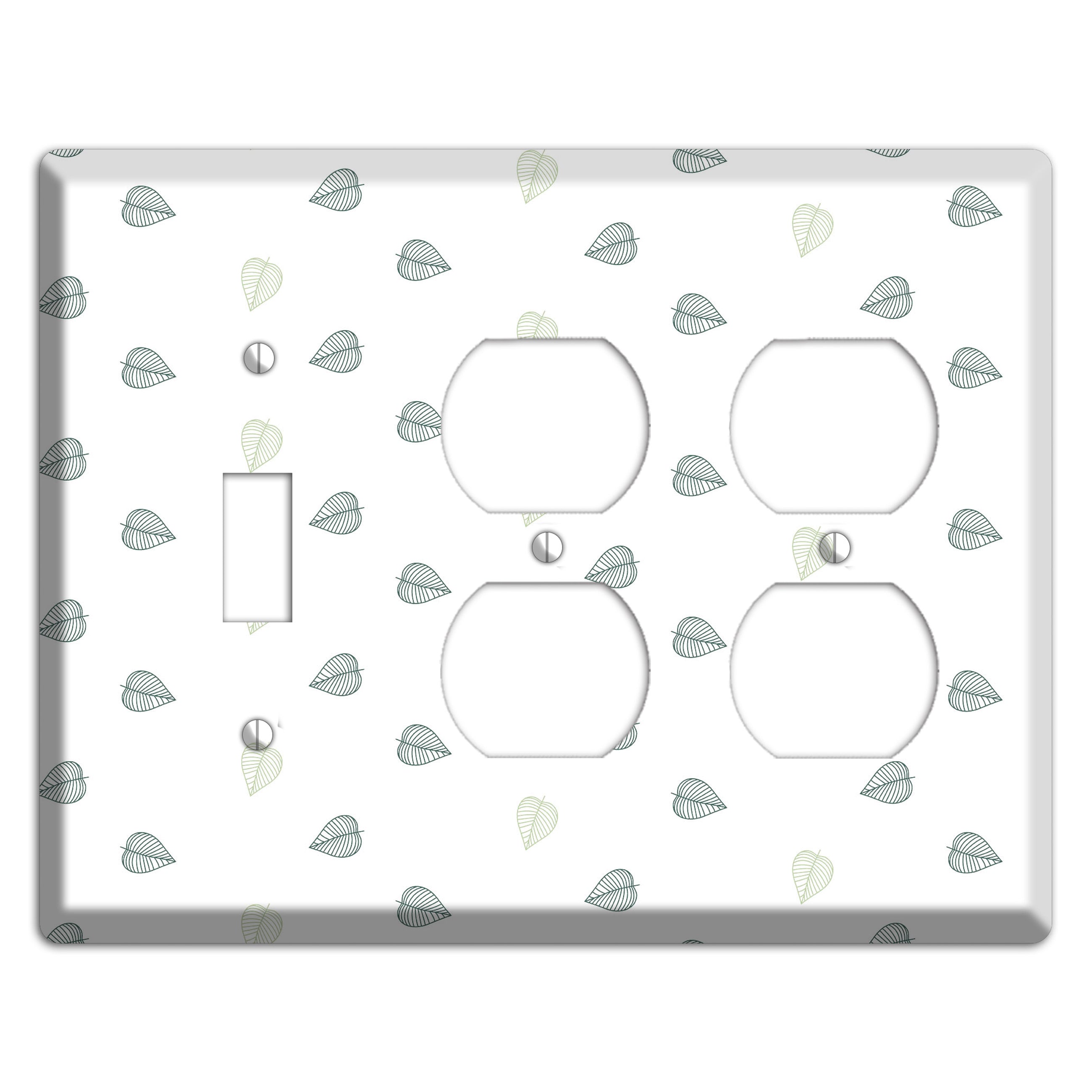 Leaves Style BB Toggle / 2 Duplex Wallplate