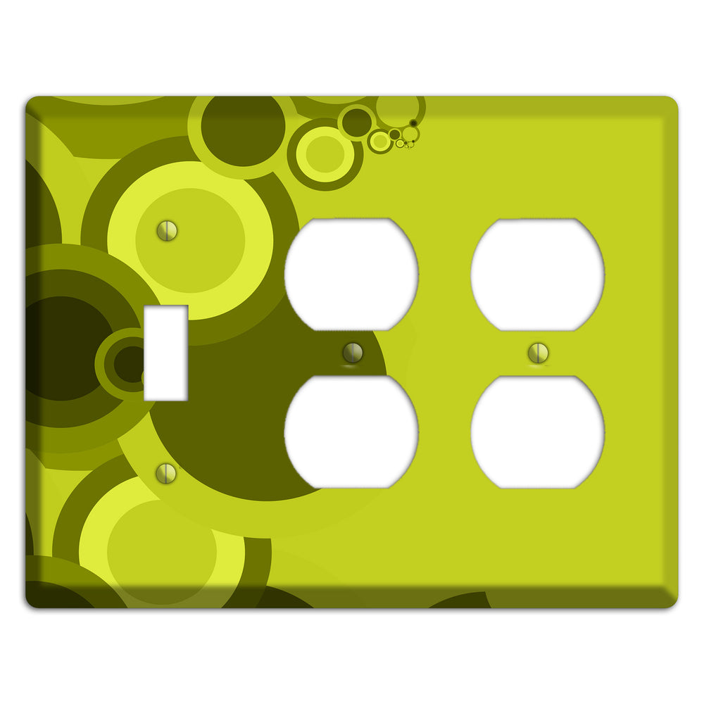 Green Circles Toggle / 2 Duplex Wallplate