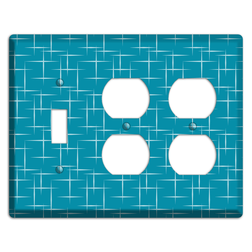 Blue Atom Burst Toggle / 2 Duplex Wallplate