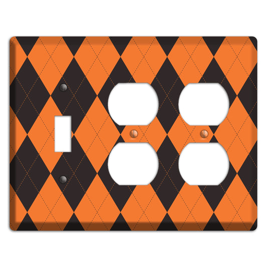 Orange Argyle Toggle / 2 Duplex Wallplate