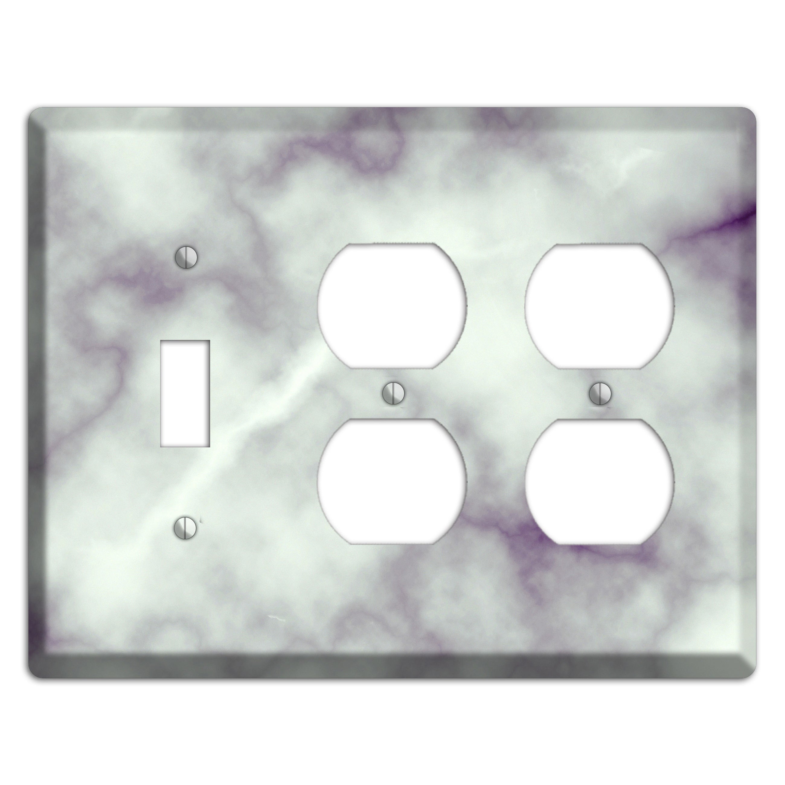 Gray Nurse Marble Toggle / 2 Duplex Wallplate