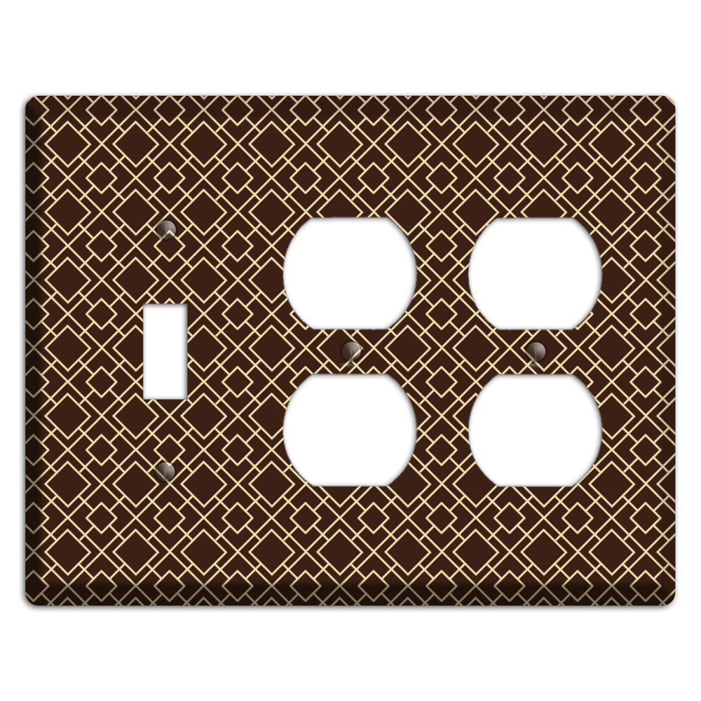 Asian Square Pattern Toggle / 2 Duplex Wallplate