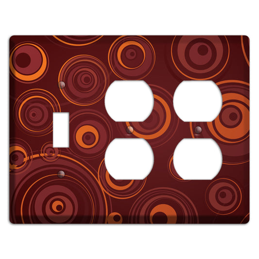 Brown Circles Toggle / 2 Duplex Wallplate
