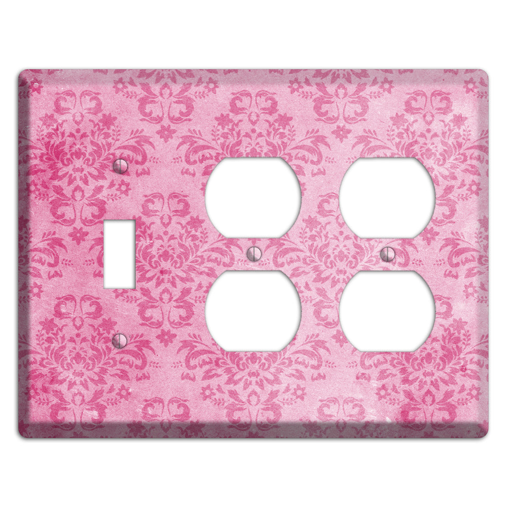 Beauty Bush Pink Texture Toggle / 2 Duplex Wallplate