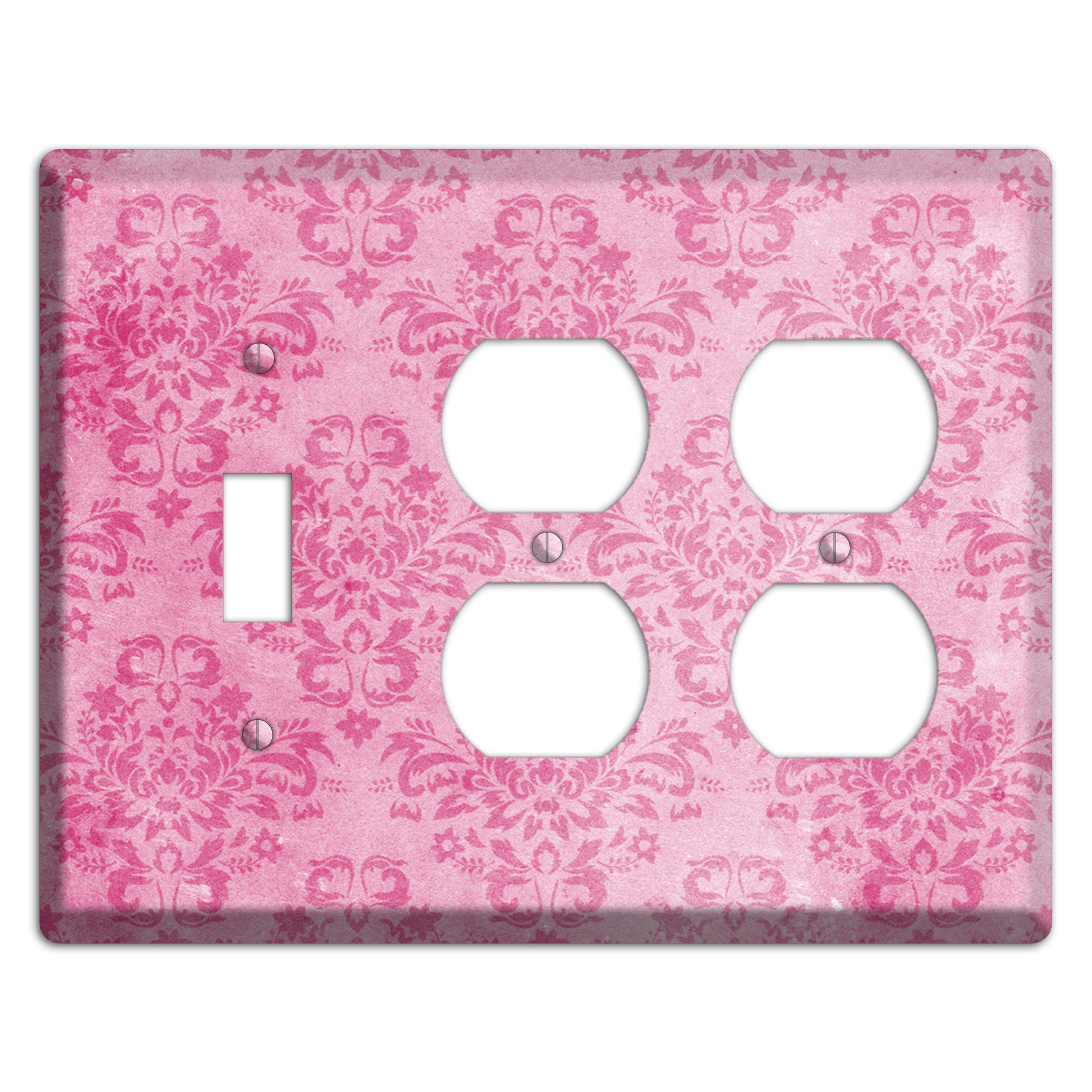 Beauty Bush Pink Texture Toggle / 2 Duplex Wallplate